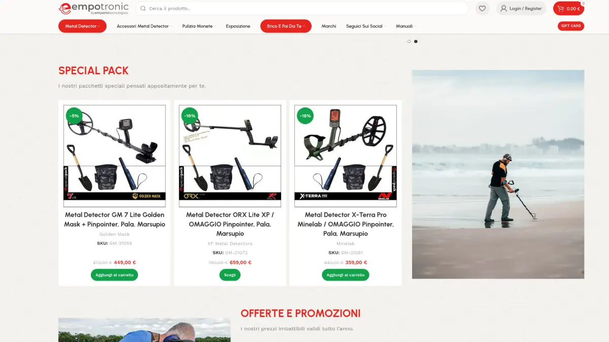 Homepage del sito Empotronic